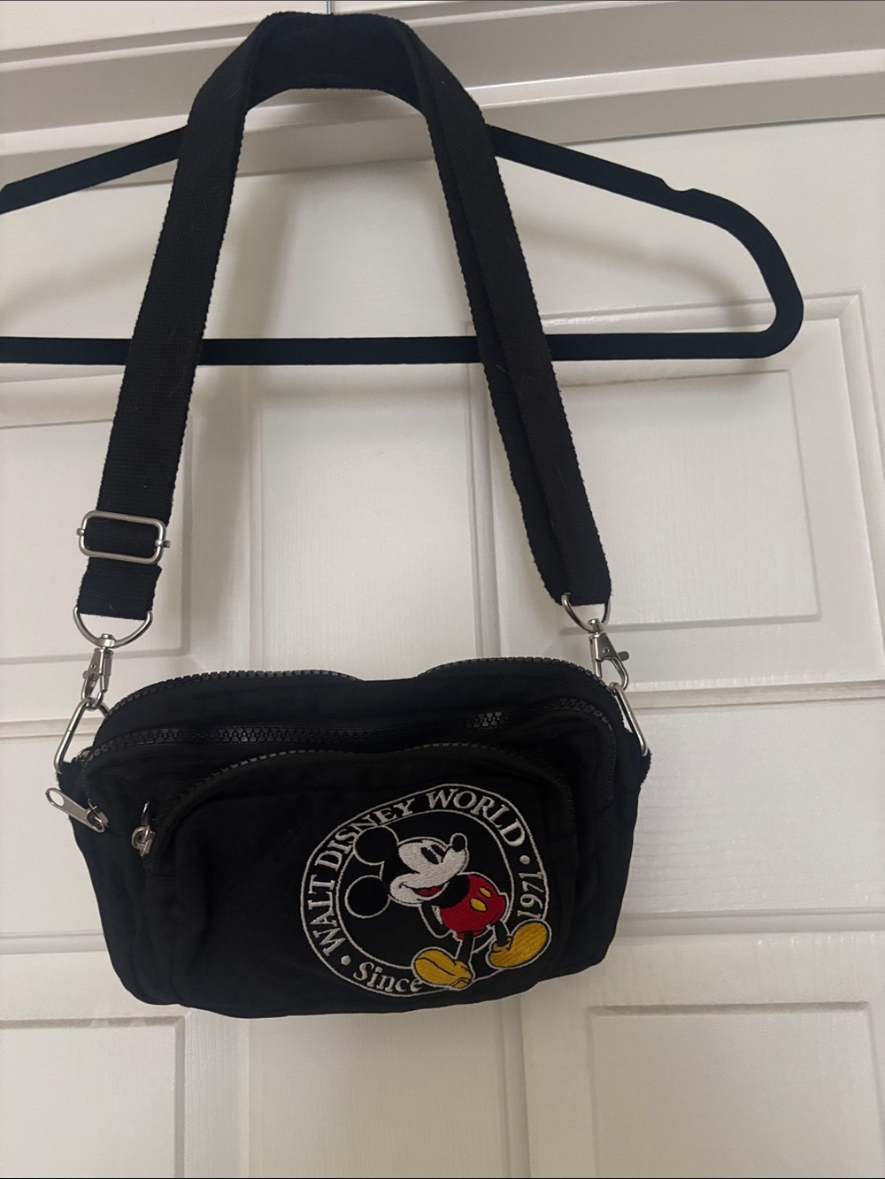 Disney Black Mickey Mouse Patch Crossbody Bag